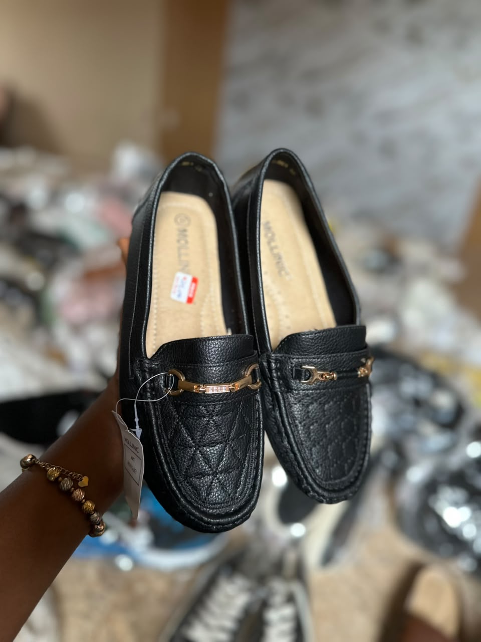 Black Quilted Loafers