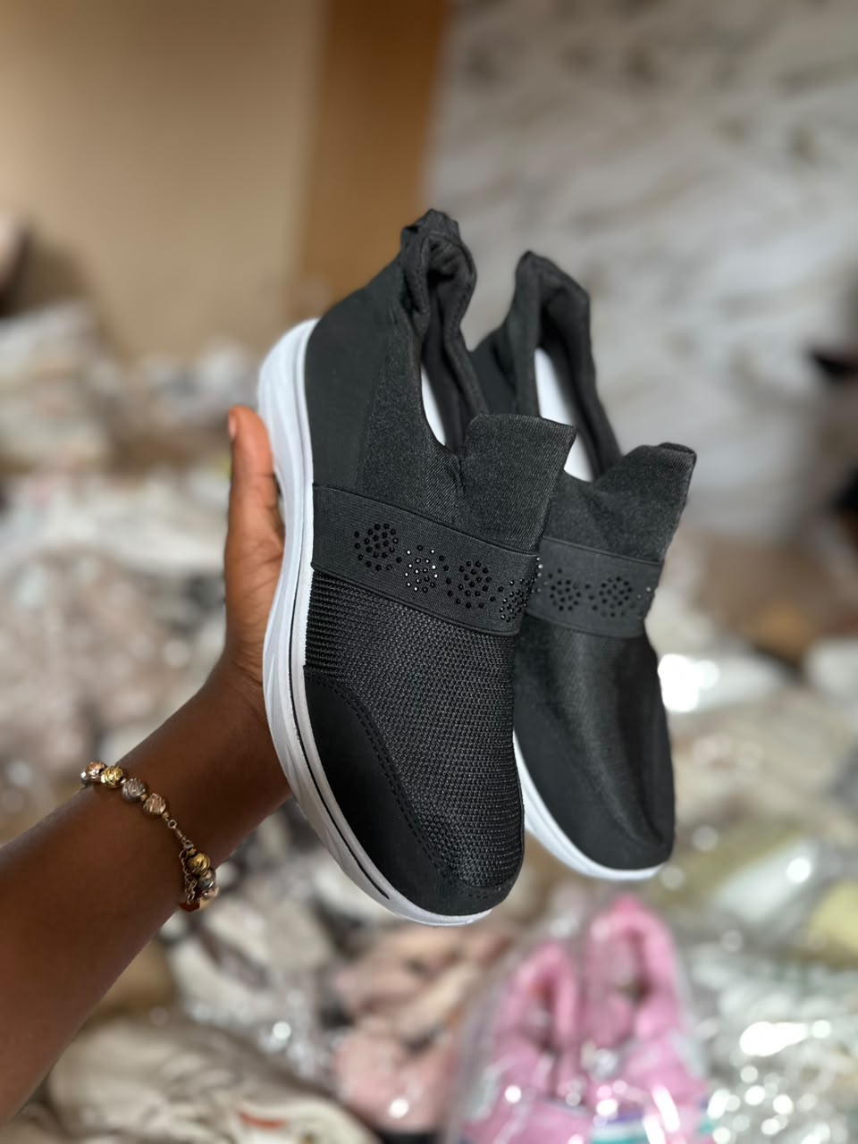 SBS Black Slip-On Sneakers