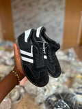 SBS Black Suede Samba Style Sneakers
