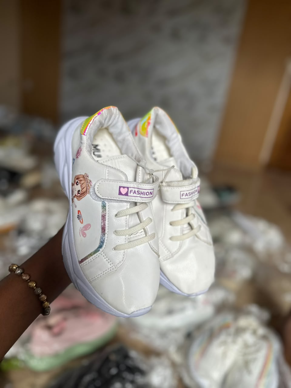 SBS Cartoon Design hook-and-hook Strap Closure Branded Sneakers
