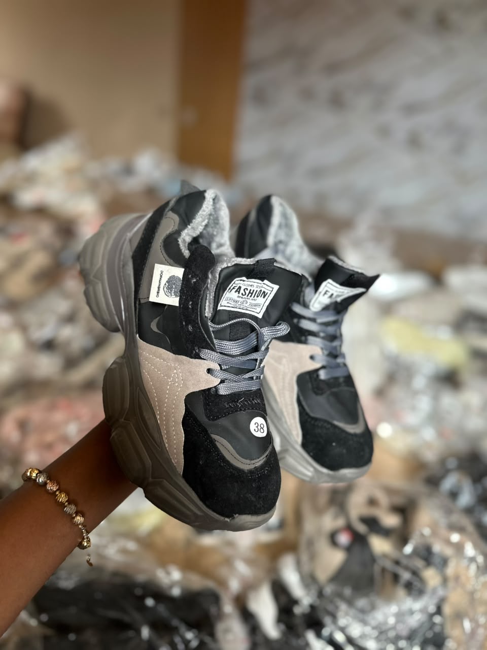 Chunky Patchwork-Style Fashion Sneakers