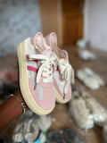 SBS Pastel Pink and White Mesh Platform Sneakers
