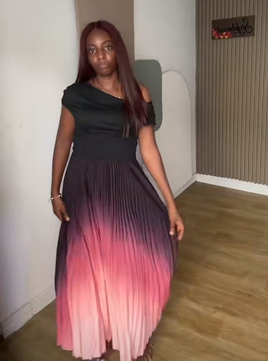 Rosy Fade Ombre Midi Dress