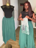 SB Green Skirt and Stoned Blouse