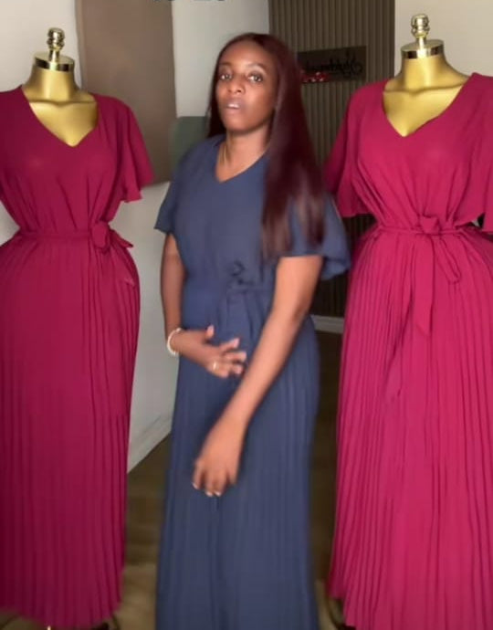 SB Long Pleated Dress
