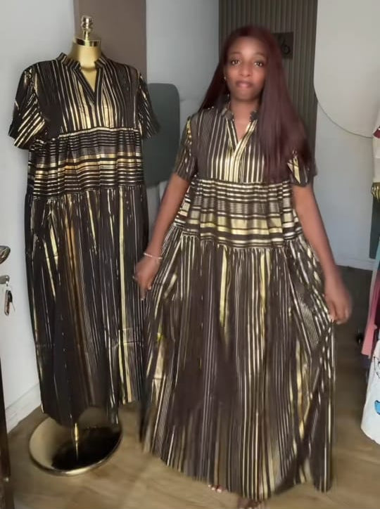 SB Shiny Golden Black Dress