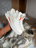 SBS White Casual Sneakers Orange Accents