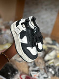 White and Black Chunky Platform Sneakers